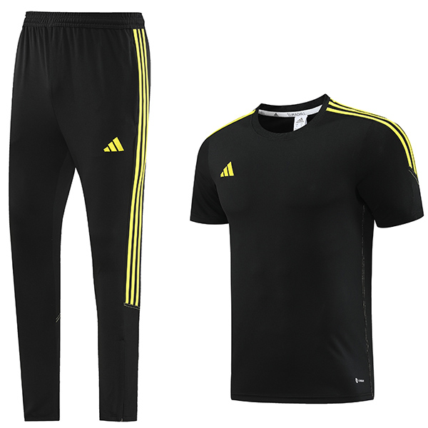 Adas casual training kit sportswear black uniform men's soccer suit football short sleeve sports top shirt 2023-2024